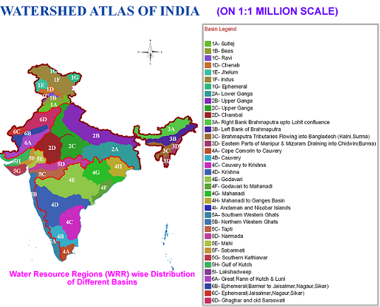 भारत के जल संसाधन क्षेत्र और बेसिन